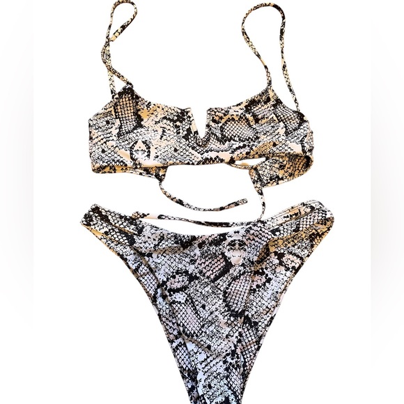 Zaful Other - Zaful Animal Print Bathing Suit Set